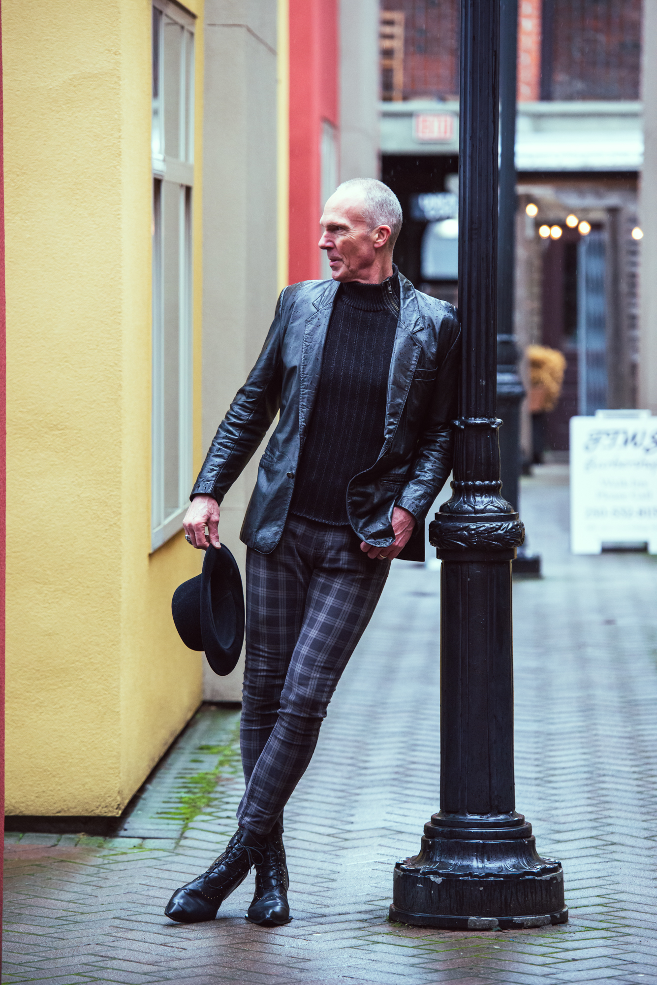 "Effortlessly Cool: Paul Steele channels laid-back style in his Fluevog shoes, capturing the essence of Victoria, BC."