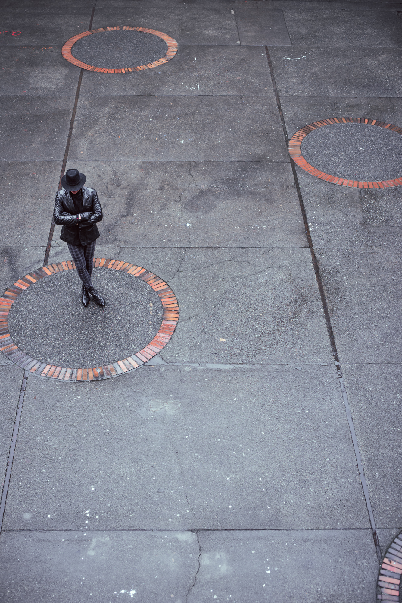 "Stylish Steps: Paul Steele rocking Fluevogs on the vibrant streets of Victoria, BC."